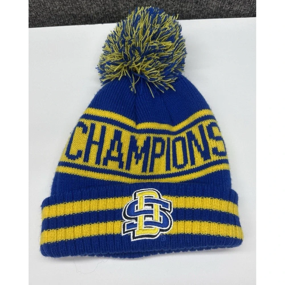 SDSU SOUTH DAKOTA STATE 2022 Champions NCAA Football Beanie Stocking Hat Cap Pom